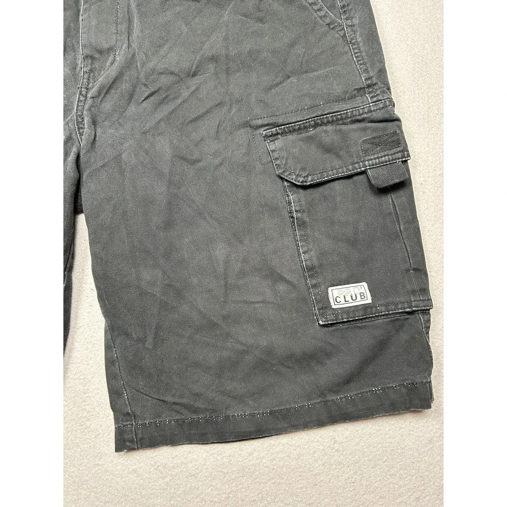 Pro Club Cargo Shorts 100% Cotton Black W38 Mens
